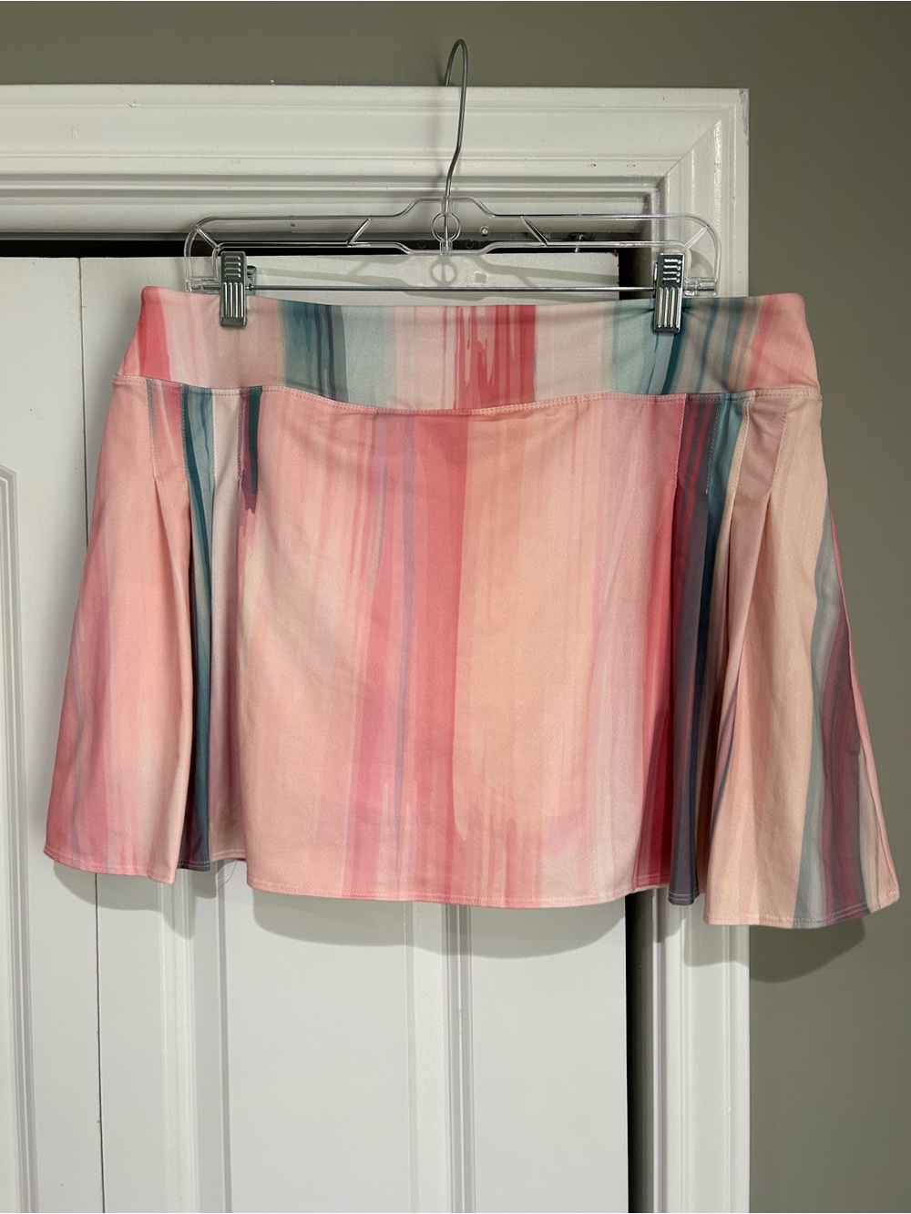 Women's Pink Watercolor Stripe golf Skirt by